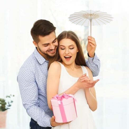 MERRYHAPY 2-Pack Blank Paper Umbrellas with Wooden Handles 11.81In DIY Parasol for Wedding Photography Home Party Decoration in Kuwait