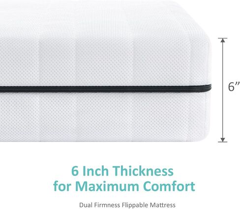 Dourxi Crib Mattress, Breathe Through Baby Dual-Sided Comfort Memory Foam Toddler Mattress with Washable 3-D Mesh Cover, Fits Standard Full Size Crib and Toddler Bed, 52x27.5x6 inch in Kuwait