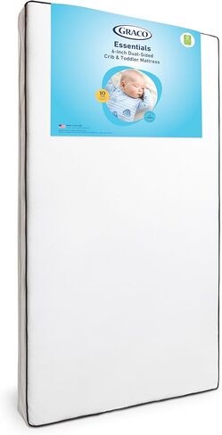 Graco Essentials 6-Inch Mesh Crib & Toddler Mattress — GREENGUARD Gold Certified Mattress for Baby Cribs & Toddler Beds with Soft Mesh, Machine-Washable, Water-Resistant Cover, Made in the USA in Kuwait