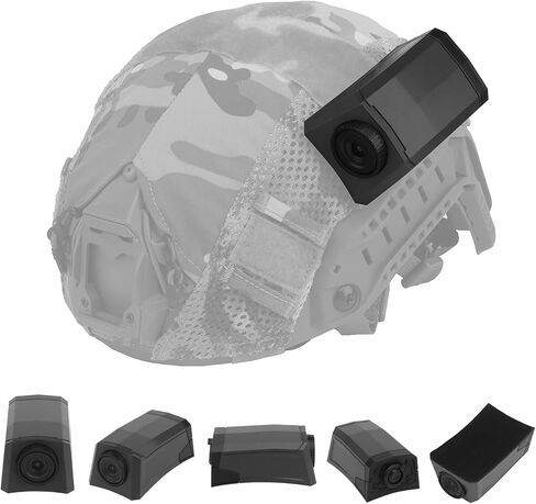 Tactical Helmet Camera Dummy Model, Non-Functional Simulation Camera With Hook and Loop Mount for FAST/MICH/ACH Helmets, Training & Display Use in Kuwait
