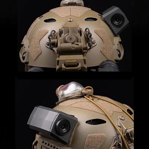 Tactical Helmet Camera Dummy Model, Non-Functional Simulation Camera With Hook and Loop Mount for FAST/MICH/ACH Helmets, Training & Display Use in Kuwait