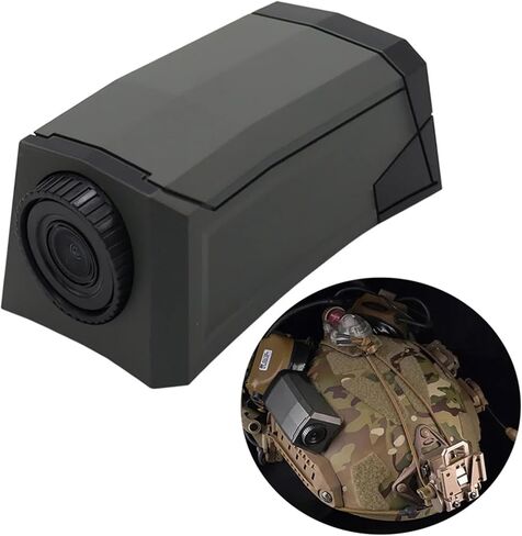 Tactical Helmet Camera Dummy Model, Non-Functional Simulation Camera With Hook and Loop Mount for FAST/MICH/ACH Helmets, Training & Display Use in Kuwait