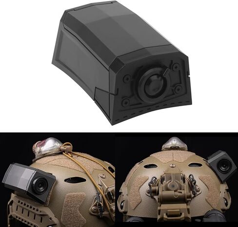 Tactical Helmet Camera Dummy Model, Non-Functional Simulation Camera With Hook and Loop Mount for FAST/MICH/ACH Helmets, Training & Display Use in Kuwait