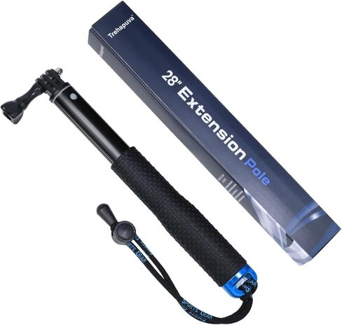 28" Extension Selfie Stick Compact Handle Grip Adjustable Pole Waterproof Monopod Accessories Compatible with GoPro Hero 13 12 11 10 9 8 7 6 Insta360 AKASO DJI Osmo Action Camera and More in Kuwait