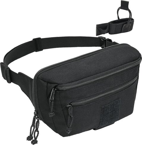CCW Fanny Pack مع حافظة حمل مخفية، حقيبة كتف تكتيكية وEDC ثلاثية الاتجاهات مع حامل مجلة، ملاءمة عالمية للمسدسات الصغيرة والمدمجة للرجال والنساء باللون الأسود in Kuwait
