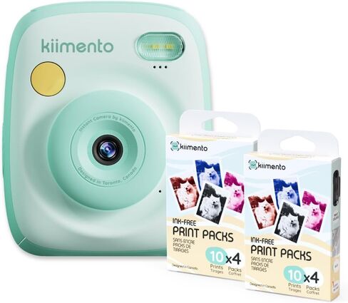 kiimento Ink-Free Instant Print Camera P2 Mint + Two 40-Prink Pack in Kuwait