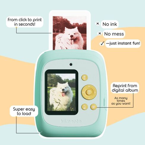 kiimento Ink-Free Instant Print Camera P2 Mint + Two 40-Prink Pack in Kuwait