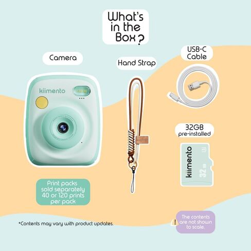 kiimento Ink-Free Instant Print Camera P2 Mint + Two 40-Prink Pack in Kuwait