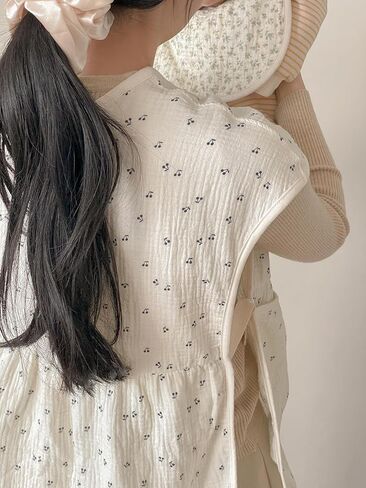 قماش تجشؤ يمكن ارتداؤه للآباء، شاش قطني فاخر مكون من طبقتين، خفيف الوزن ومسامي، ناعم وماص، صنع في كوريا (الكرز) in Kuwait