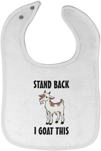 Toddler & Baby Bibs Burp Cloths Farm Stand Back I Goat This Funny Farm Cotton Baby Items for Baby Girl & Boy White Design Only in Kuwait