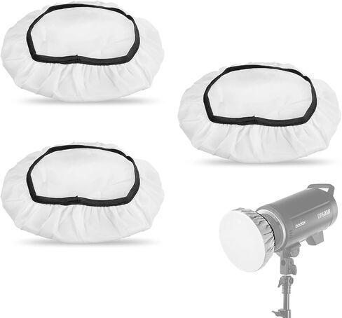 3-Pack 7" to 11" Soft White Diffuser Sock – Elastic Edge Light Cover for Standard Reflector, Studio Strobe, Sparkler Reflector (Adjustable 7-11 Inches) in Kuwait