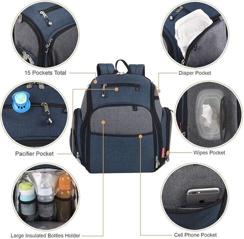 FISHER-PRICE BABY Fastfinder 3 Piece Set Diaper Bag Backpack for Moms & Dads with Changing Pad and Wipes Pocket in Kuwait