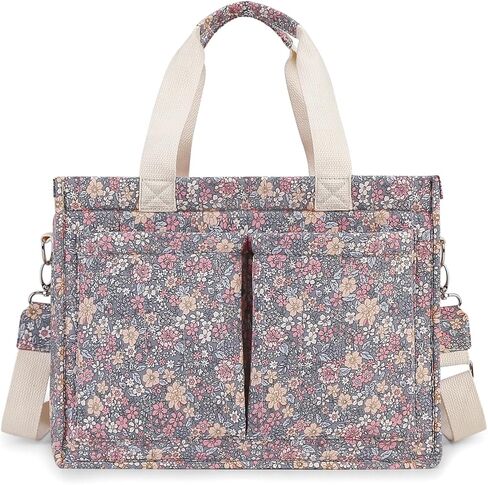 MOMIGO Diaper Bag Tote - Large Capacity Diaper Caddy Tote Bag Baby Stroller Bag Nursery Storage Bin for Diapers, Shoulder Mommy Bag (Floral 1) in Saudi Arabia