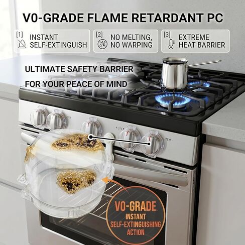 Stove Knob Safety Covers, V0-Grade Flame Retardant & Heat-Resistant, Universal Gas Knob Locks for Kitchen Stove & Oven, Oven Door Lock for Child Safety, Clear (5 Covers + 1 Lock) in Kuwait
