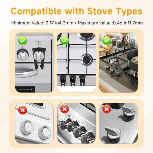 4-Pack Stove Knob Safety Covers Gas Stove Knob Locks & Oven Knob Covers for Child Safety, Heat-Resistant Stove Locks, Universal Fit for Gas/Electric Stoves, Child Safety Stove Knob Locks in Kuwait