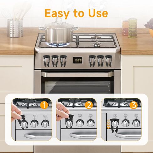 4-Pack Stove Knob Safety Covers Gas Stove Knob Locks & Oven Knob Covers for Child Safety, Heat-Resistant Stove Locks, Universal Fit for Gas/Electric Stoves, Child Safety Stove Knob Locks in Kuwait