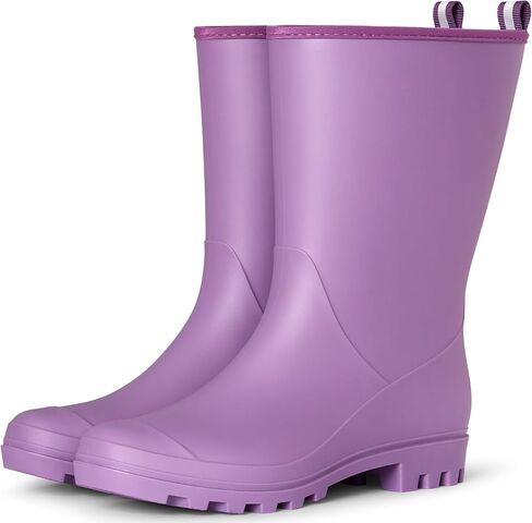 planone Wide Calf Rain Boots for Women, Waterproof Mid-Calf Garden Boots | Fashion Non-Slip Matte Rubber Boots, Outdoor Work Booties, Mud Boots, Farm Boots, Arch Support, Removable Comfort Insole in Saudi Arabia