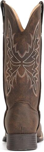 IUV Cowboy Boots for Women Square Toe Western Cowgirl Boots Mid Calf Durable Classic Fashionable Embroidered Pull On Boot in Saudi Arabia
