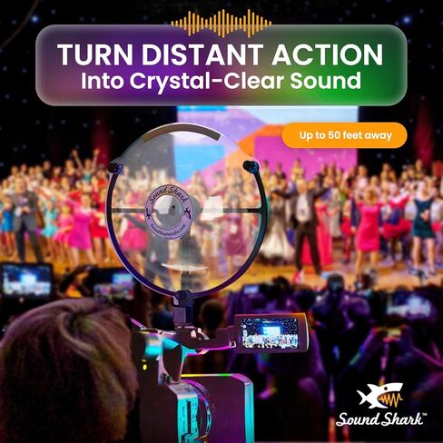 ميكروفون SOUND SHARK مكافئ الاتجاه (3.5 مم TRRS + حزمة USB-C) تسجيل خارجي احترافي طويل المدى، كاميرا DSLR، وميكروفون للهواتف الذكية للطيور والاستماع وبديل بندقية الصيد in Kuwait