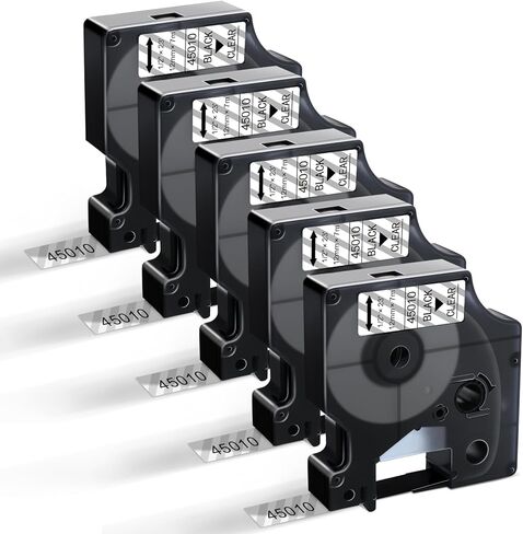 شريط ملصقات فينيل 18444 يعمل مع DYMO Rhino 4200 5200 بديل صانع الملصقات لـ Dymo 18444 Rhino صناعي دائم فينيل صناعي أبيض 1/2 بوصة × 18 بوصة يعمل مع DYMO Rhino 5000 6000، 5 عبوات in Saudi Arabia