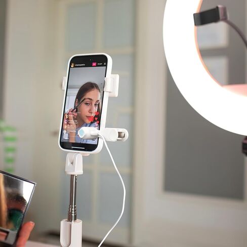 Sewroro USB Phone Clicker Automatic Screen Clicker Bracket for Phone Live Streaming Broadcast (أبيض) in Kuwait