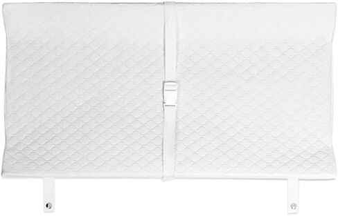 Pemberly Row 31" Polyurethane Foam Contour Changing Pad, PVC-Free Waterproof Vinyl Cover, White Finish, Baby Safety Strap, Extra Firm Padding, Nursery Changing Table Accessory in Kuwait