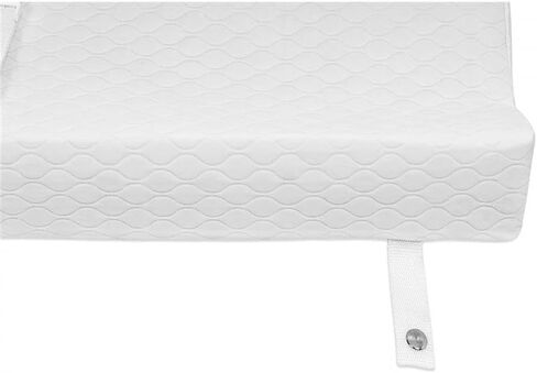 Pemberly Row 31" Polyurethane Foam Contour Changing Pad, PVC-Free Waterproof Vinyl Cover, White Finish, Baby Safety Strap, Extra Firm Padding, Nursery Changing Table Accessory in Kuwait