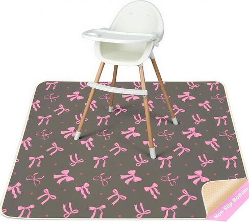 FIOBEE Splat Mat for Under High Chair, Non-Slip Waterproof Baby Floor Mat for Spills, Washable Arts & Crafts Play Mat, Durable 4-Layer Splash Pad for Hardwood Floors, 42"x42", Cream Animals in Saudi Arabia