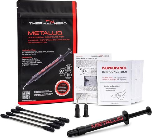 METALLIQ Liquid Metal Thermal Paste (1g) for PS5, Extreme CPU & GPU Cooling, Overclocking, and Xbox - Premium Alloy Made in Germany | Premium liquid metal compound for CPUs and consoles, designed for extreme cooling and overclocking performance. in Kuwait