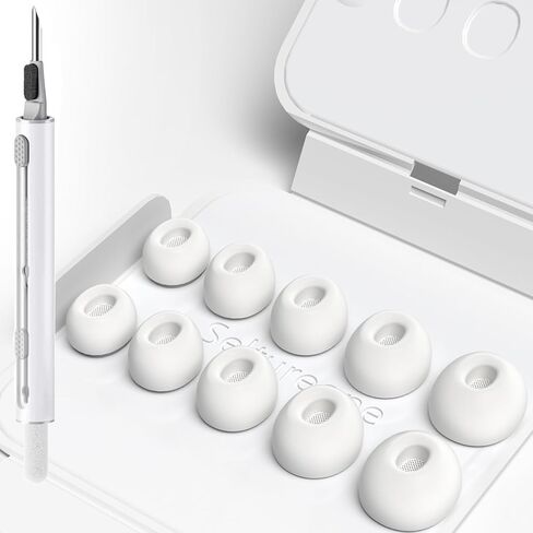 Seltureone 5 أزواج من أطراف الأذن البديلة لـ AirPods Pro 3 مع مجموعة التنظيف وصندوق التخزين، 5 أحجام من أطراف الأذن المصنوعة من السيليكون الناعم لملحقات AirPods Pro الجيل الثالث 2025 (XXS/XS/S/M/L) in Saudi Arabia