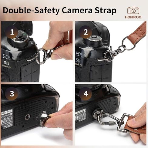 Dual Camera Harness for 2 Cameras Leather Camera Shoulder Strap for DSLR/SLR Camera Straps for Photographers in Kuwait