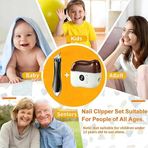 Electric Nail Clippers, 5 in 1 Electric Nail Trimmers for Seniors & Adults, Nail File Toenail Trimmer, 3-Speed Gears, Dust Storage & LED Light, Slanted Nail Clipper Included, Safe for Kids & Baby in Kuwait