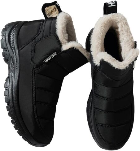 Womens Snow Boots Winter Boots for Women Fur Lined Warm Booties High Top Anti-Slip Cold-Resistant Waterproof Comfortable for Ladies Breathable Outdoor Walking Shoes in Saudi Arabia