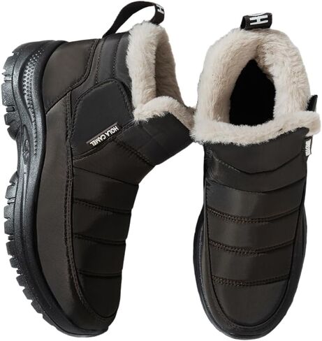 Womens Snow Boots Winter Boots for Women Fur Lined Warm Booties High Top Anti-Slip Cold-Resistant Waterproof Comfortable for Ladies Breathable Outdoor Walking Shoes in Saudi Arabia