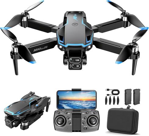 Drone with Camera for Adults Mini RC Drone for Beginners 2 Battery One-Key Take Off/Landing Headless Mode, 3 Speeds, 360° Flip in Kuwait