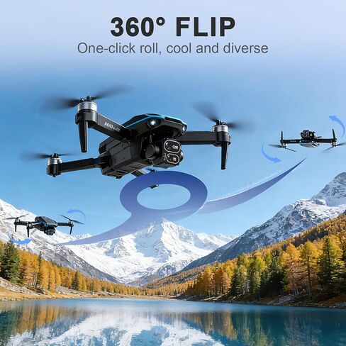 Drone with Camera for Adults Mini RC Drone for Beginners 2 Battery One-Key Take Off/Landing Headless Mode, 3 Speeds, 360° Flip in Kuwait