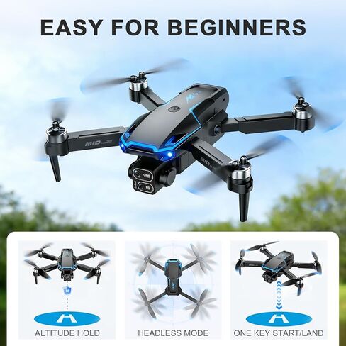 Drone with Camera for Adults Mini RC Drone for Beginners 2 Battery One-Key Take Off/Landing Headless Mode, 3 Speeds, 360° Flip in Kuwait