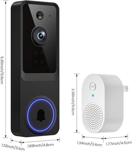 1080P Wireless Baby Monitor with AI Human Detection, Battery Powered, Two-Way Audio & Night Vision, 2.4G WiFi Smart Security Cam, Cloud Storage Ready in Kuwait