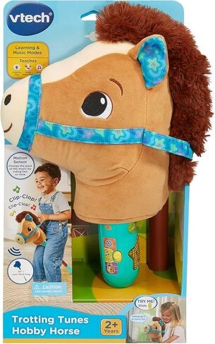 VTech Trotting Tunes Hobby Horse, Interactive & Imaginative Play, Motion Sensor with Music, Light Up Button, Easy Assembly, For Ages 2, 3, 4+ Years, English Version in Kuwait