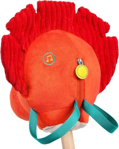 B. toys Dinosaur Hobby Horse - Plush Stick Horse Toy - Wooden Pole & Sensory Textures - Realistic Sounds - 2 Years + - Hop 'n' Ride - Tommy Triceratops in Kuwait