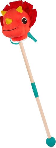B. toys Dinosaur Hobby Horse - Plush Stick Horse Toy - Wooden Pole & Sensory Textures - Realistic Sounds - 2 Years + - Hop 'n' Ride - Tommy Triceratops in Kuwait