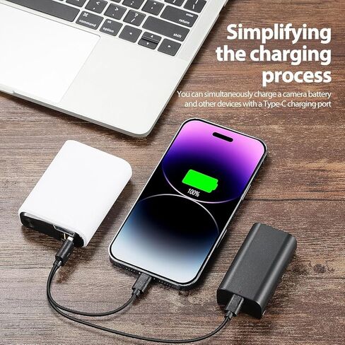ENEGON NP-F550 USB C Direct Charging Replacement Batteries 2900mAh (2-Pack) with 2 in 1 USB-C Charging Cable for NP F970, F960, F770, F750, F570, F530, F330, CCD-SC55/RV100/RV200, TR1/516/716/818 in Kuwait