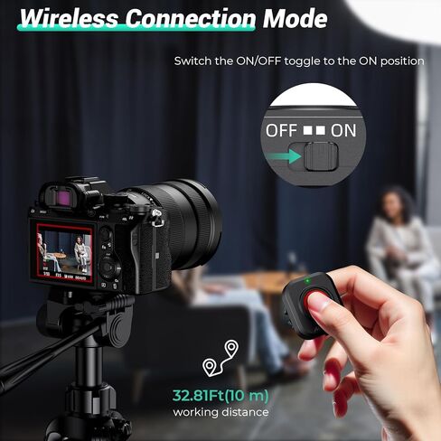 Rechargeable Wireless Camera Record Button for Top Side Handle, Video Start/Stop Remote Control Trigger for Canon R6 II/ R100, for Nikon Z6 III/ Z30, for Sony ZV-E10/ A6700, for Fujifilm X‑T30 III etc in Kuwait