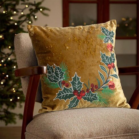Sturdy Polyester Christmas Pillow Cover Embroidery Detailing Skin Friendly Fabric Home Decoration Christmas Decorative Cover/ in Saudi Arabia