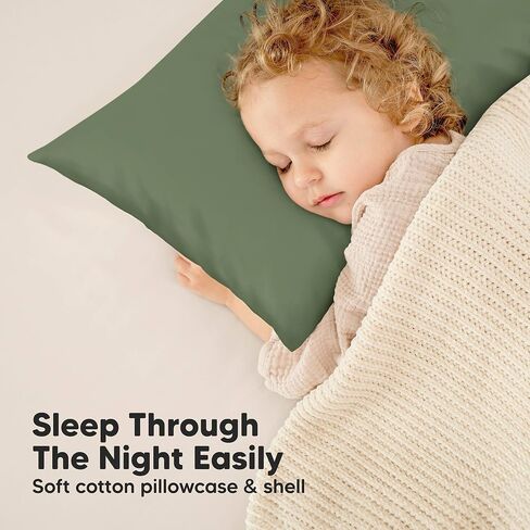 KeaBabies Toddler Pillow with Pillowcase, Jumbo 14X20 - Soft Cotton Toddler Pillows for Sleeping, Travel, Nap - Machine Washable - Perfect for Travel, Kids Bedding Set for Boys, Girls in Kuwait