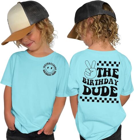 GLIGLITTR Birthday Boy Shirt Birthday Dude Tshirt 2nd 3rd 4th 5th 6th 7th 8th Toddler Boys Bday Party Short Sleeve Outfit Top in Kuwait