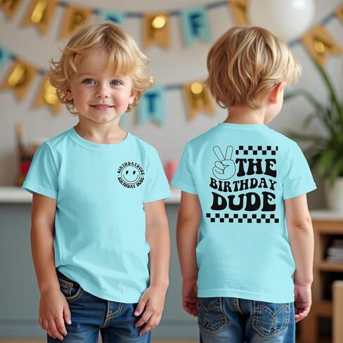 GLIGLITTR Birthday Boy Shirt Birthday Dude Tshirt 2nd 3rd 4th 5th 6th 7th 8th Toddler Boys Bday Party Short Sleeve Outfit Top in Kuwait