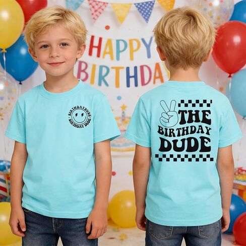 GLIGLITTR Birthday Boy Shirt Birthday Dude Tshirt 2nd 3rd 4th 5th 6th 7th 8th Toddler Boys Bday Party Short Sleeve Outfit Top in Kuwait