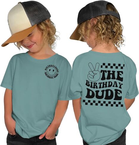 GLIGLITTR Birthday Boy Shirt Birthday Dude Tshirt 2nd 3rd 4th 5th 6th 7th 8th Toddler Boys Bday Party Short Sleeve Outfit Top in Kuwait