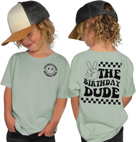 GLIGLITTR Birthday Boy Shirt Birthday Dude Tshirt 2nd 3rd 4th 5th 6th 7th 8th Toddler Boys Bday Party Short Sleeve Outfit Top in Kuwait
